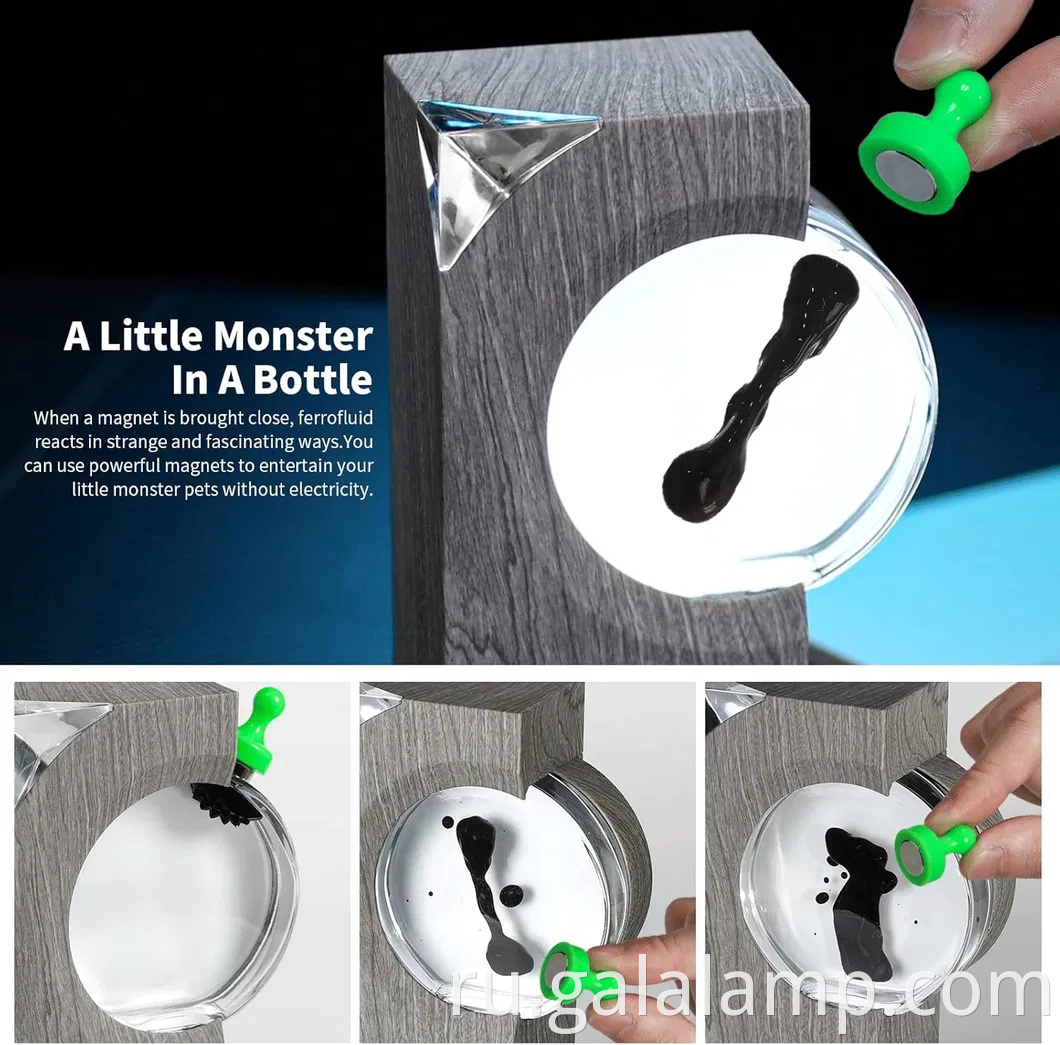 Феррофлюидный динамик музыка музыка, Symbiote в бутылке, фарфлюидная лампа, магнитная жидкая игрушка